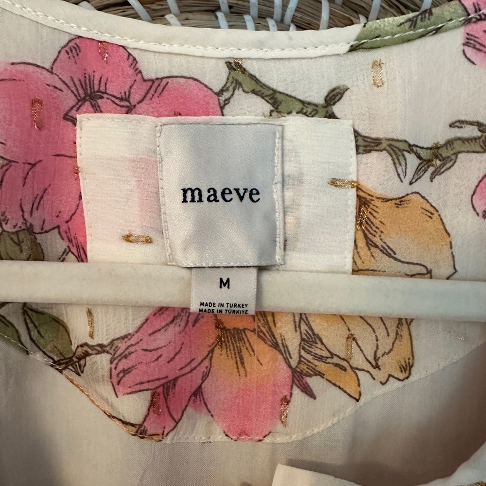 Maeve Cream Floral Mini Dress with Pink & Yellow Flowers - Picture 8 of 11